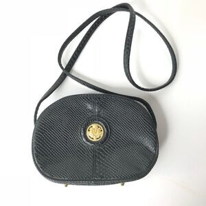 Leslie Fay Black Leather Clutch